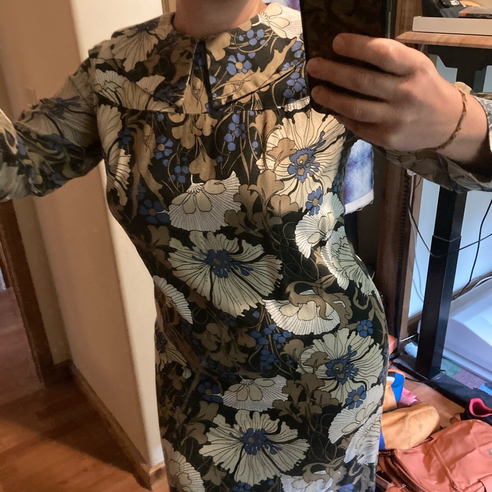 Transparent-sleeved 70s Dress